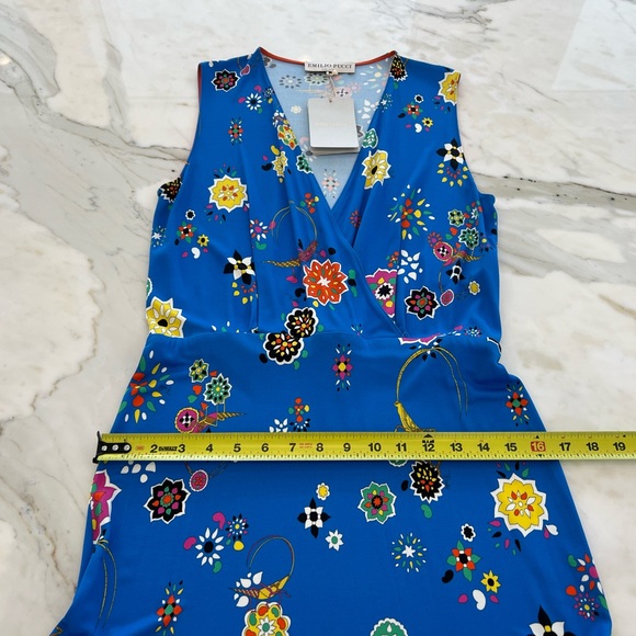 EMILIO PUCCI BLUE GRASSHOPPER DRESS MODEL 61RG53 SIZE IT 44 / US 10 NWTS! - Picture 11 of 15